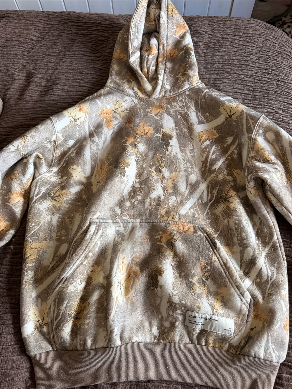 Comfrt Women Beige Camo hoodie